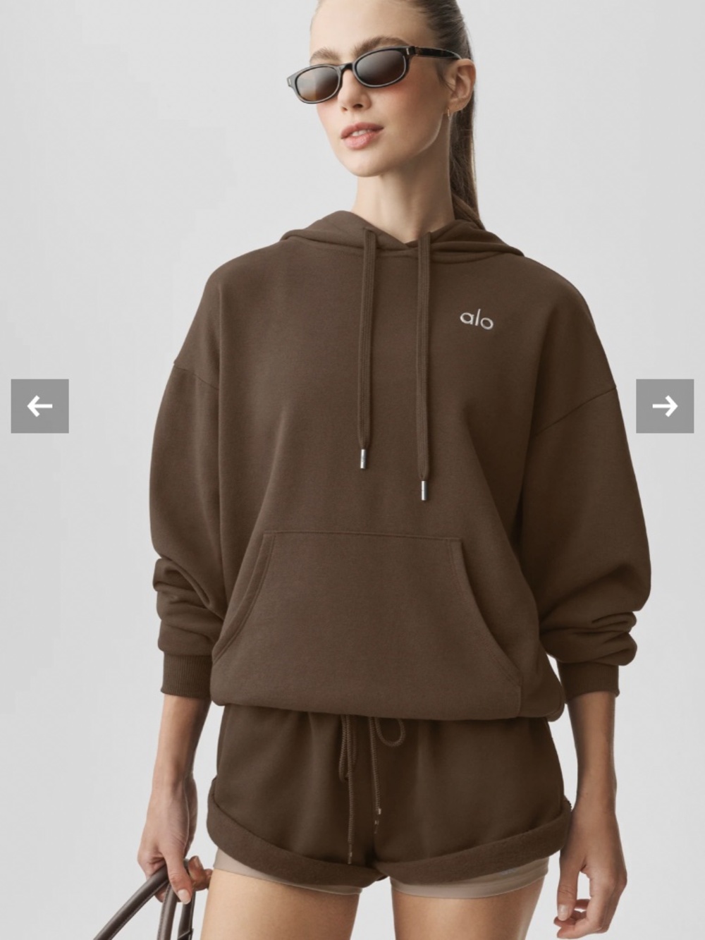 Alo yoga accolade brown hoodie medium M new front pocket - Picture 2 of 4